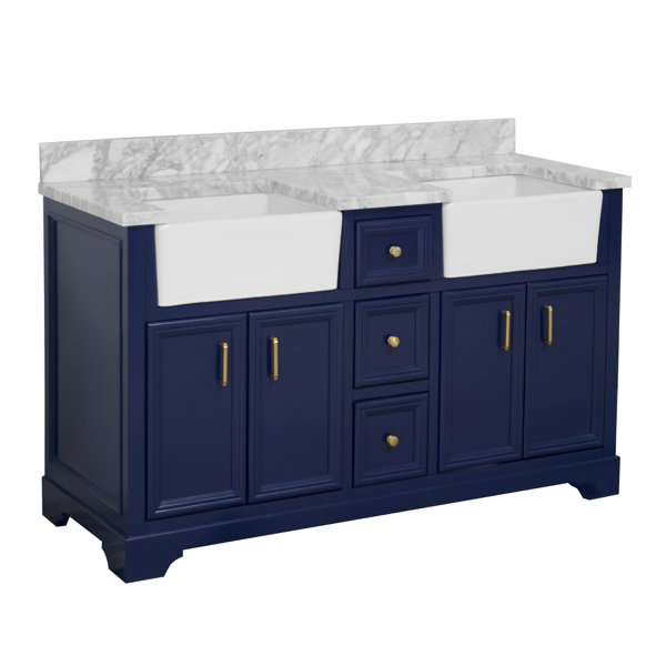 Sand & Stable Emiliano 60'' Free Standing Double Bathroom Vanity with Top & Reviews Wayfair
